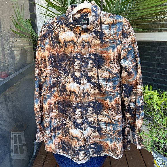 RED HEAD Elk Themed Button Down Camo Shirt - XLT - Picture 10 of 10